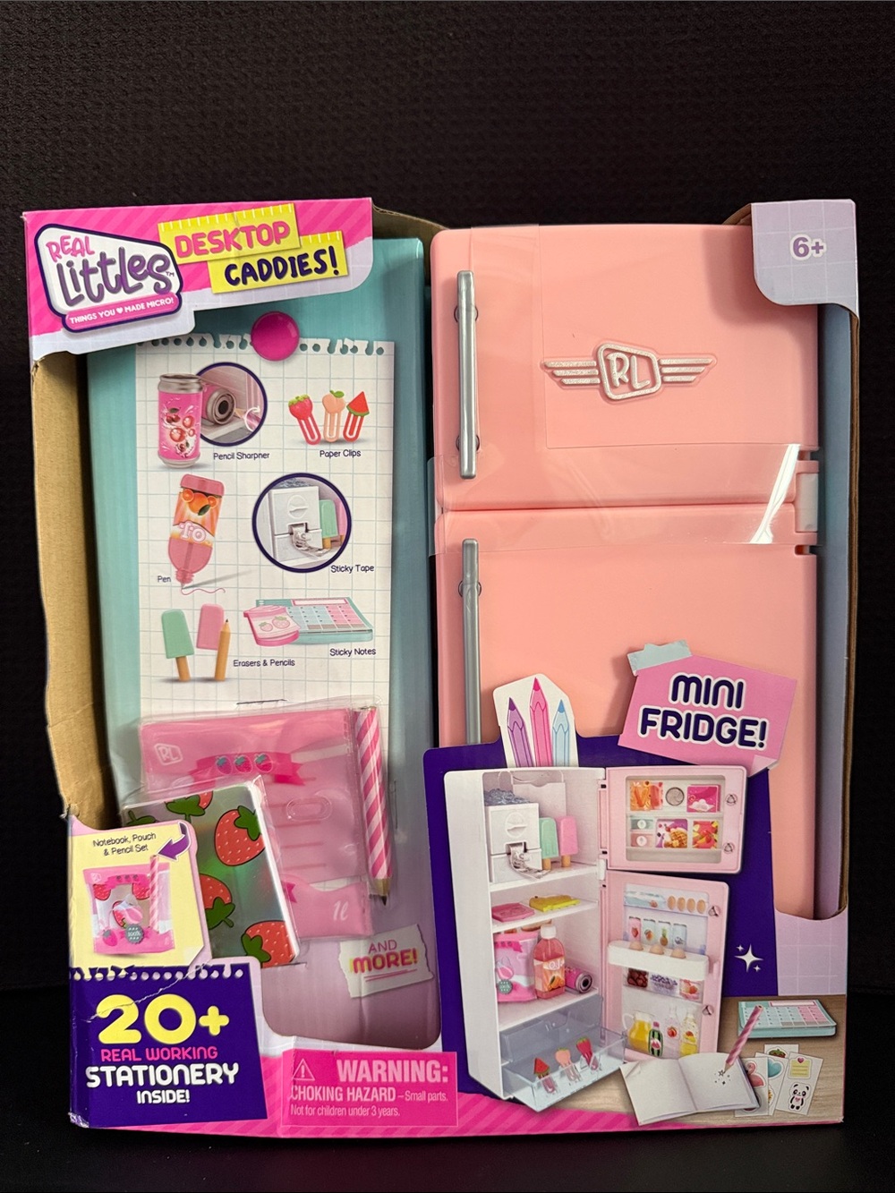 Real Littles Mini Fridge Desktop Caddy 20+ Surprise Stationary Back to School